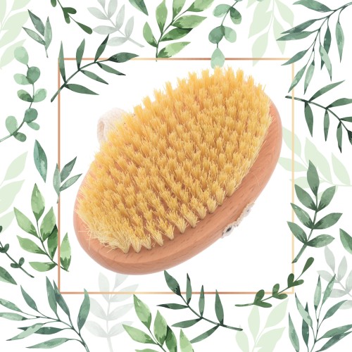 Szczotka do masażu ciała na sucho antycellulitowa drewniana naturalne włosie