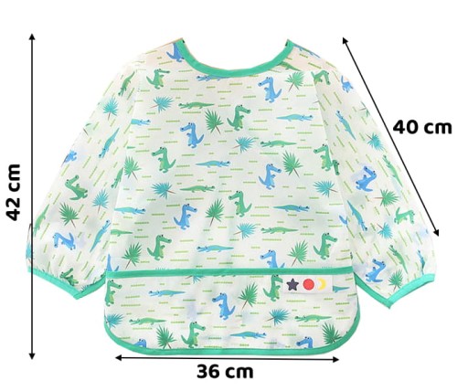 Fartuszek śliniak z rękawkami na rzep do karmienia rozszerzania diety BLW 3