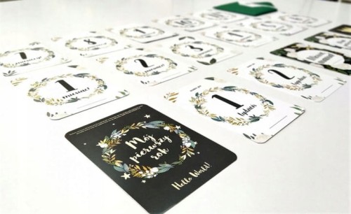 Karty do zdjęć fotografii mój pierwszy rok z życia w kopercie dla niemowlaka