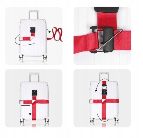 Pas do walizki zabezpieczający bagaż z szyfrem kodem 