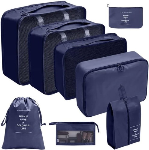 Torby podróżne organizery saszetki do walizki plecaka na ubrania buty pranie bieliznę ładowarki 8 szt