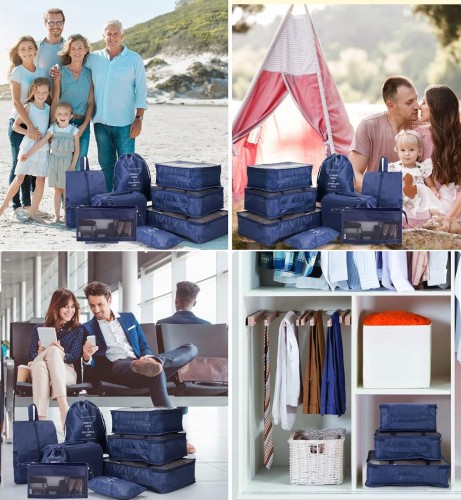 Torby podróżne organizery saszetki do walizki plecaka na ubrania buty pranie bieliznę ładowarki 8 szt