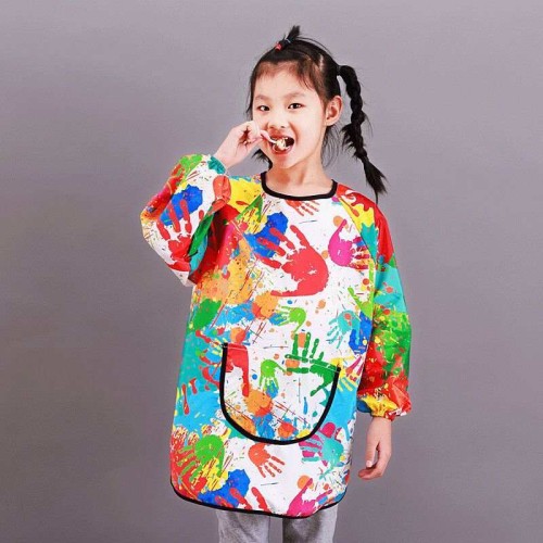 Fartuszek fartuch ochronny M do malowania prac plastycznych nieprzemakalny 4-6 lat