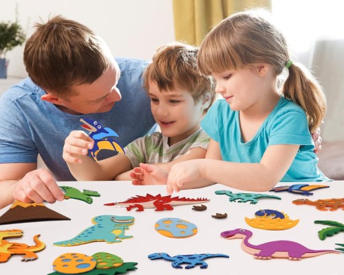 Tablica mata edukacyjna z filcu plansza filcowa dla dzieci montessori dinozaury