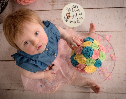 Tabliczki karty do zdjęć drewniane z miesiącami Pierwszy rok życia do sesji na prezent 14 szt