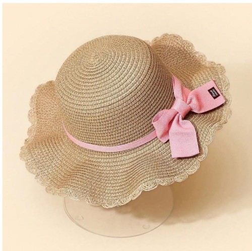 Kapelusz słomkowy letni plażowy na gumce + torebka dla dziewczynki