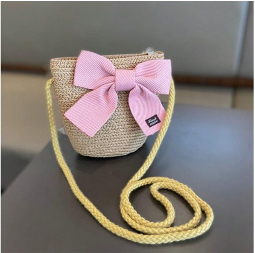 Kapelusz słomkowy letni plażowy na gumce + torebka dla dziewczynki