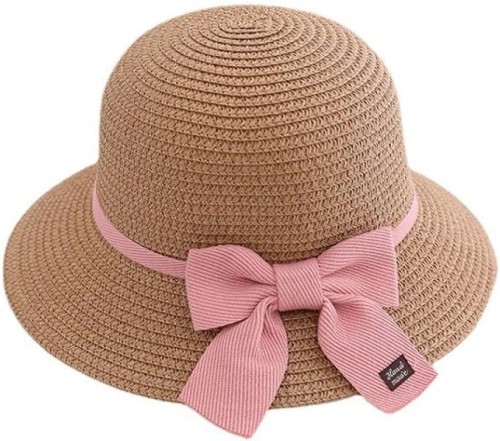 Kapelusz słomkowy letni plażowy na gumce dla dziewczynki