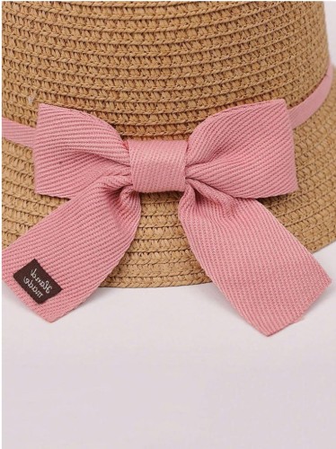 Kapelusz słomkowy letni plażowy na gumce dla dziewczynki