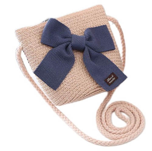 Kapelusz słomkowy z torebką letni plażowy na gumce dla dziewczynki