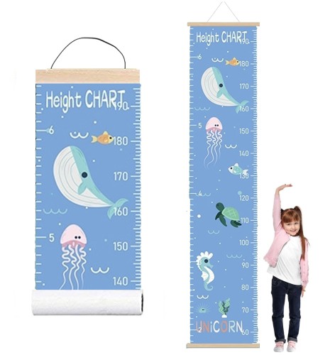 Miarka wzrostu na ścianę wisząca płótno dekoracja pokoju 200 cm x 30 cm