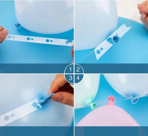 Taśma do mocowania girland balonowych 5 m + przyrząd do wiązania balonów