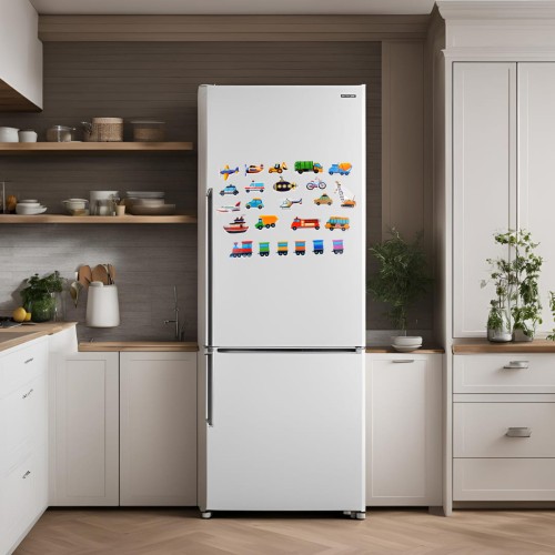 Magnesy na lodówkę dla dzieci piankowe zestaw pojazdy na prezent