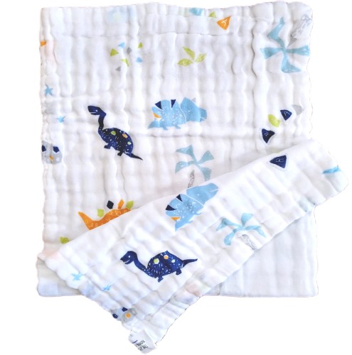 Pielucha pieluszka ulewajka ręcznik bawełniany ręczniczek muślinowy 25 x 50 cm  dinozaury