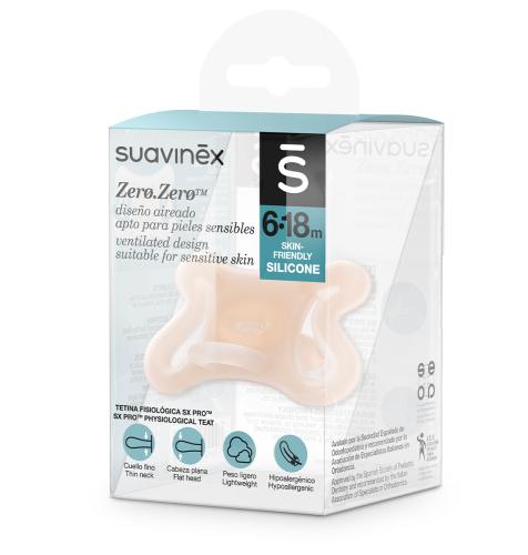 Smoczek fizjologiczny silikonowy ZERO ZERO 6-18M Suavinex