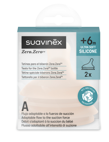 Smoczki o regulowanym przepływie rozmiar S do butelek Zero Zero 2 szt. Suavinex