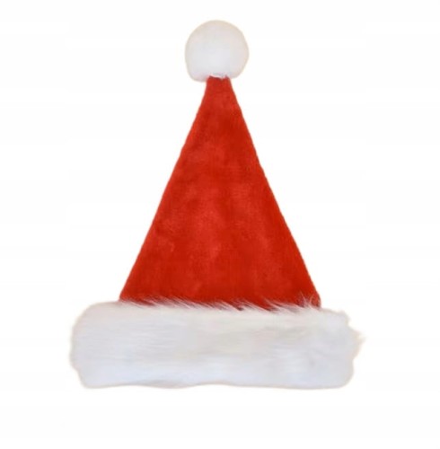 Czapka Mikołajowa świąteczna z pomponem dla dziecka na święta L