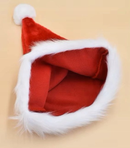 Czapka Mikołajowa świąteczna z pomponem dla dziecka na święta L