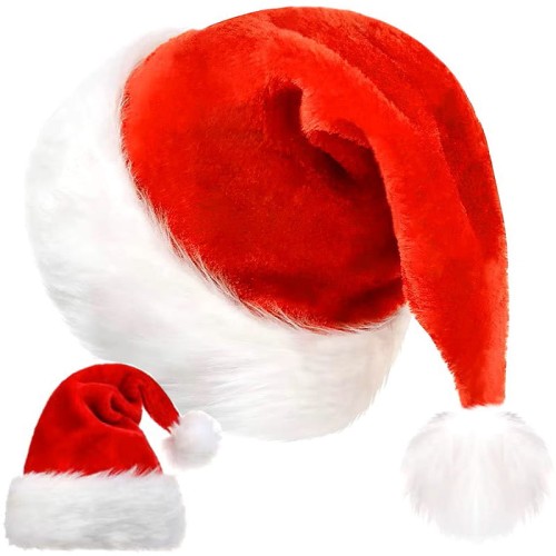 Czapka Mikołajowa świąteczna z pomponem dla dziecka na święta L