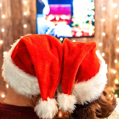 Czapka Mikołajowa świąteczna z pomponem dla dziecka na święta L
