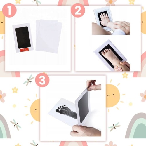 Odcisk rączki stópki dla dziecka zestaw pamiątkowy do odcisków dla niemowląt