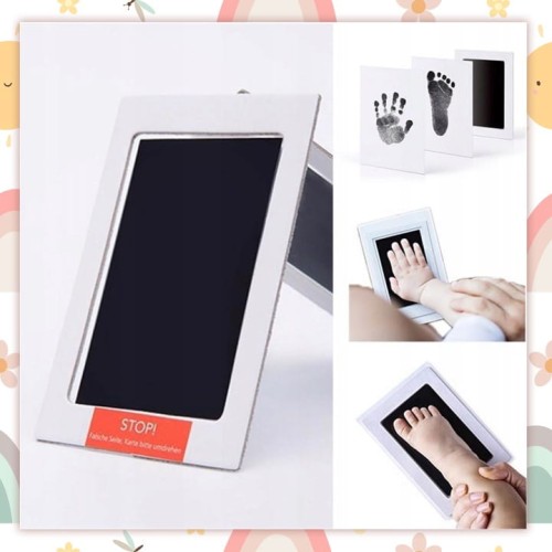 Odcisk rączki stópki dla dziecka zestaw pamiątkowy do odcisków dla niemowląt