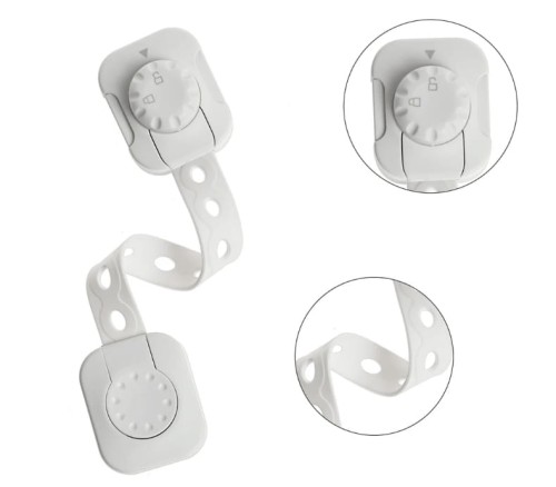 Zabezpieczenie szafek mebli z podwójną blokadą elastyczne regulowane 1 szt