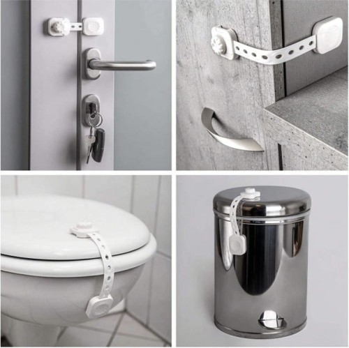 Zabezpieczenie szafek mebli z podwójną blokadą elastyczne regulowane 1 szt