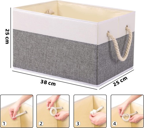 Pudełko organizer na ubrania do szafy garderoby do przechowywania ubrań koców z uchwytami Boho