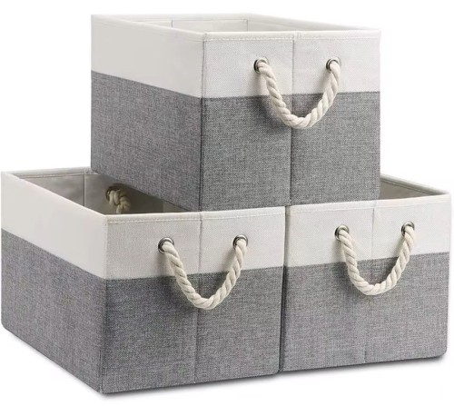 Pudełko organizer na ubrania do szafy garderoby do przechowywania ubrań koców z uchwytami Boho