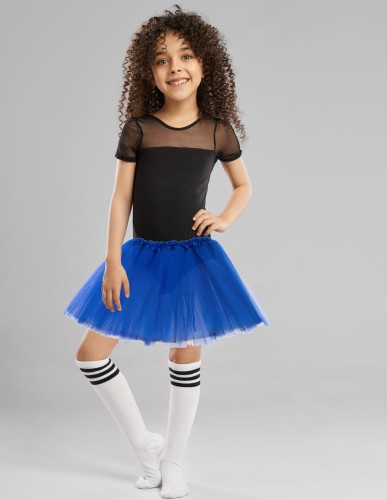 Spódniczka tiulowa tutu dla dziewczynki rozkloszowana granatowa na występ