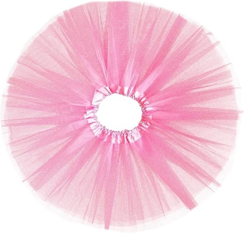 Spódniczka tutu tiulowa rozkloszowana dla dziewczynki jasnoróżowa na występ sesję zdjęciową