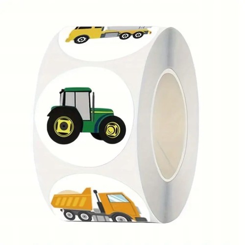 Naklejki motywacyjne dla dzieci 500 szt. na rolce samoprzylepne nagroda pojazdy