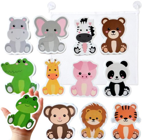 Zabawki do kąpieli puzzle piankowe do wanny z siatką na zabawki kąpielowe