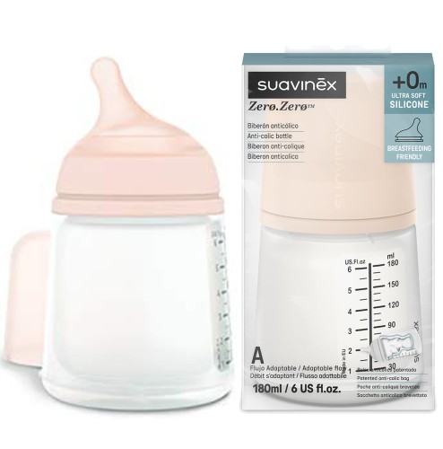 Butelka do karmienia o regulowanym przepływie dla niemowlaka Zero Zero 180 ml Suavinex