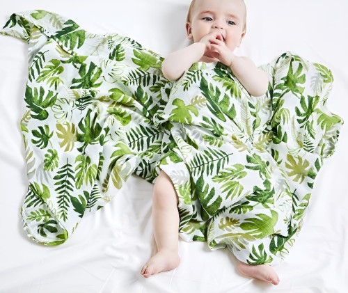 Kocyk otulacz muślinowy z bambusem pieluszka pielucha 120 x 120 cm