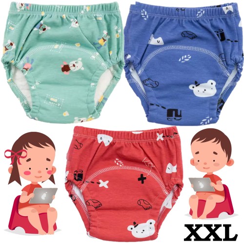 Majtki pieluchy treningowe bielizna dla dzieci majteczki duży rozmiar 14-17 kg zestaw 3 szt