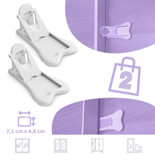 Blokada zabezpieczenie drzwi przesuwnych szaf przed dziećmi zwierzętami 2 szt