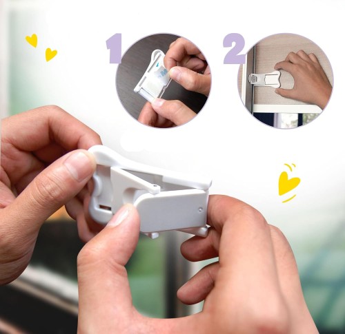 Blokada zabezpieczenie drzwi przesuwnych szaf przed dziećmi zwierzętami 2 szt