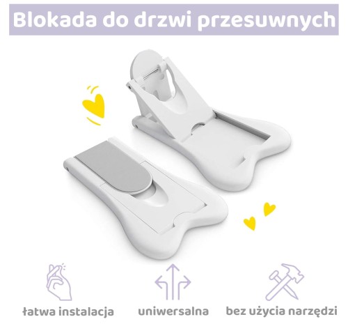 Blokada zabezpieczenie drzwi przesuwnych szaf przed dziećmi zwierzętami 2 szt