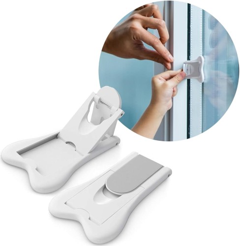 Blokada zabezpieczenie drzwi przesuwnych szaf przed dziećmi zwierzętami 2 szt