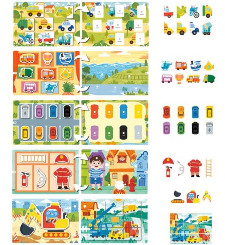 Książeczka z rzepami busy book dla dzieci edukacyjna pojazdy