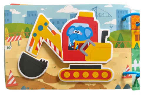 Książeczka z rzepami busy book dla dzieci edukacyjna pojazdy