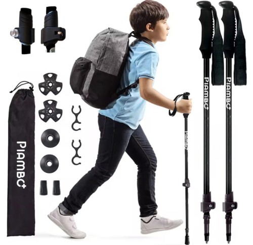 Kijki dla dzieci do nordic walking chodzenia w góry trekkingowe  – lekkie aluminiowe 95–145 cm