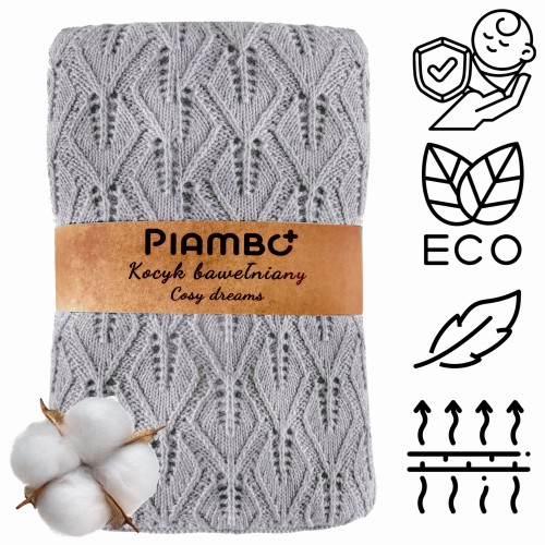 Kocyk otulacz bawełniany dla dzieci z lekkim splotem 80x100 cm