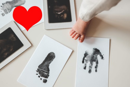 Odcisk rączki stópki dla dziecka zestaw pamiątkowy do odcisków dla niemowląt