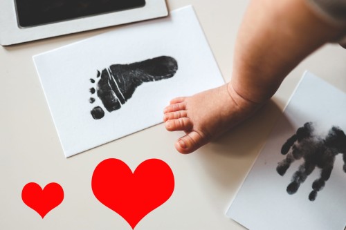 Odcisk rączki stópki dla dziecka zestaw pamiątkowy do odcisków dla niemowląt