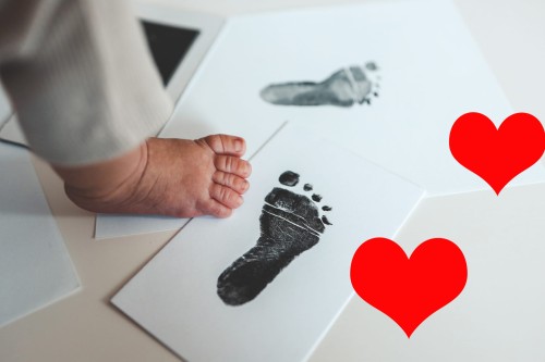 Odcisk rączki stópki dla dziecka zestaw pamiątkowy do odcisków dla niemowląt