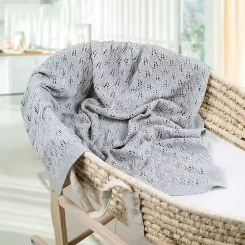 Kocyk otulacz bawełniany dla dzieci z lekkim splotem 80x100 cm