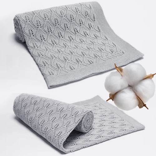 Kocyk otulacz bawełniany dla dzieci z lekkim splotem 80x100 cm